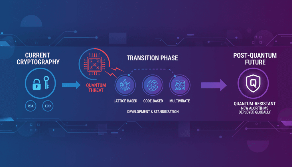 Future cryptography timeline showing quantum computing threats and post-quantum solutions tls certificate, transport layer security, secure sockets layer, public private key, transport layer, layer security, private key, public key, certificate authority, secure sockets, sockets layer, web server, tls certificates, public private, server, certificate, security, client, tls, key, certificates, message, name, data, web, network, type, authentication, information, file, request, configuration, code, communication, state, address, trust, signature, email, letter, process, step, unit, company, certificate signing request, using private key, private key certificate, using public key, public key certificates, server public key